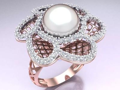 Mesh flower ring - Italian rings - Womens Rings - N6682