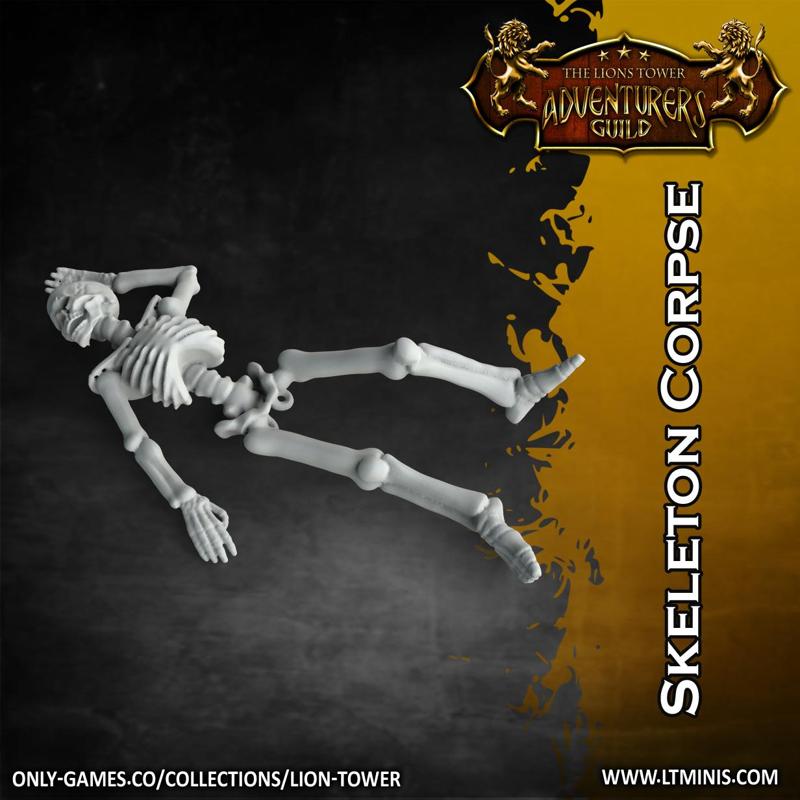 Skeleton Horde - Skeleton Corpse (32mm scale, Pre-supported Miniature)