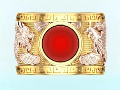 Dragon phoenix ring
