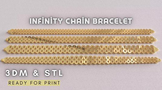 Infinity Chain Bracelet - 3D Printable Model - Ready for Casting