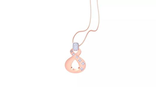 Infinity Light Weight Diamond Necklace renders 3dm stl details
