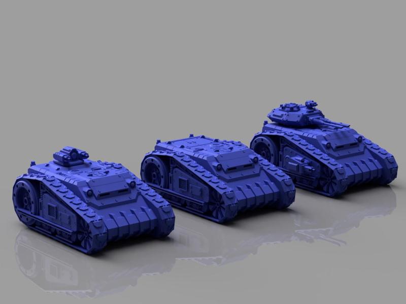 Space Marine tank family (FDM friendly)