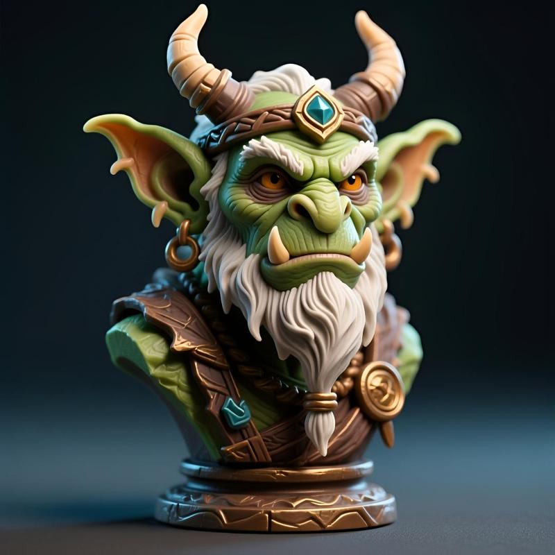100mm Fantasy Goblin Bust: Detailed 3D Printable Model