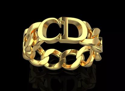 Dior gold ring size 18 5