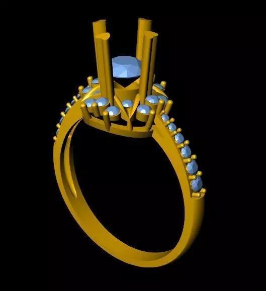 DiamondRing gold engagement ring with stones