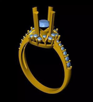 DiamondRing gold engagement ring with stones