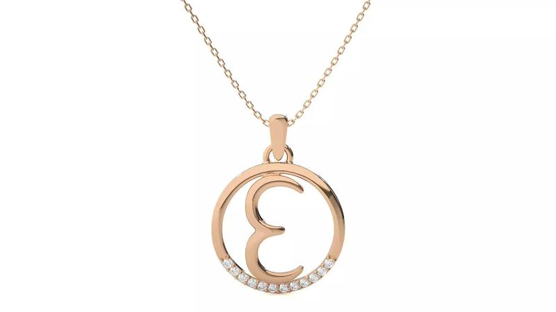 Letter Alphabet-E pendant 3dm render detail