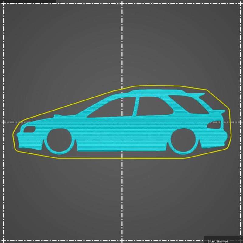 Subaru Impreza WRX Station Wagon GF8 key silhouette