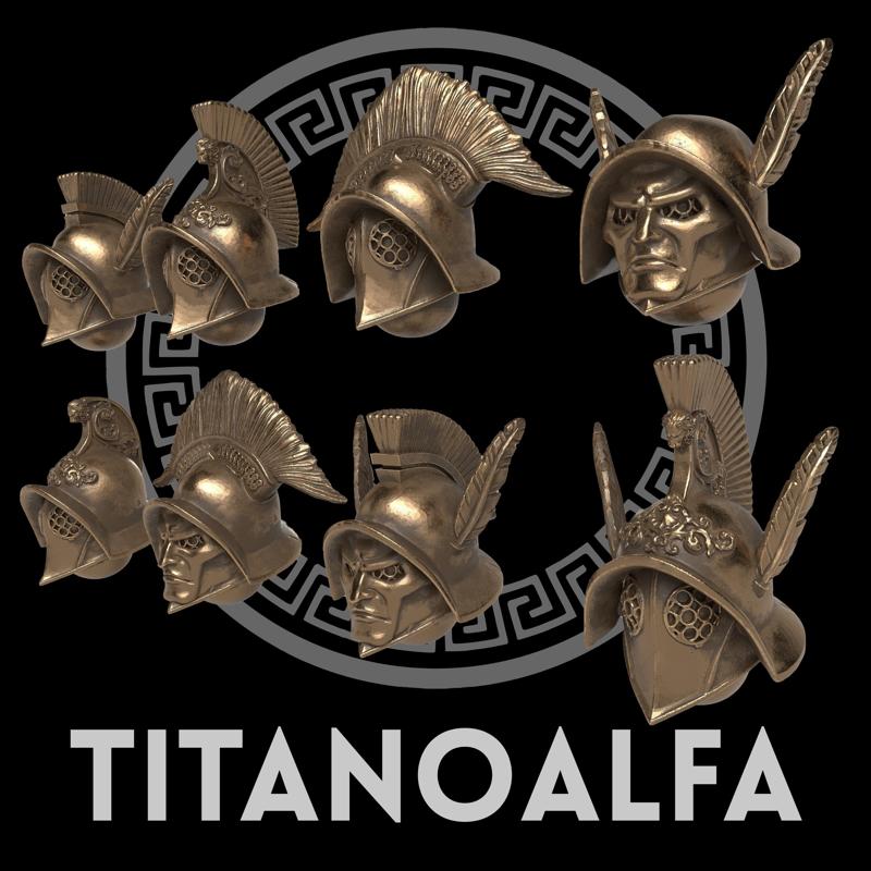 Fantasy gladiator helmets