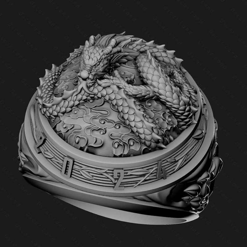 Dragon Ring or serpent monster Draconian Beast Wyvern Wyrm Drake
