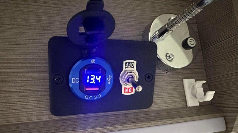 12 Volt Panel Mount USB Charger with Switch