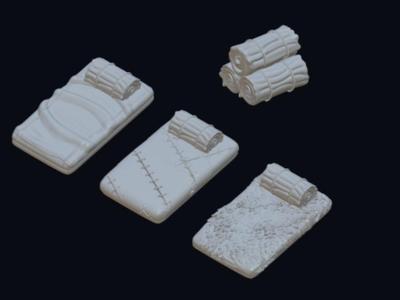 Sleeping bags - Props for DnD Tabletop