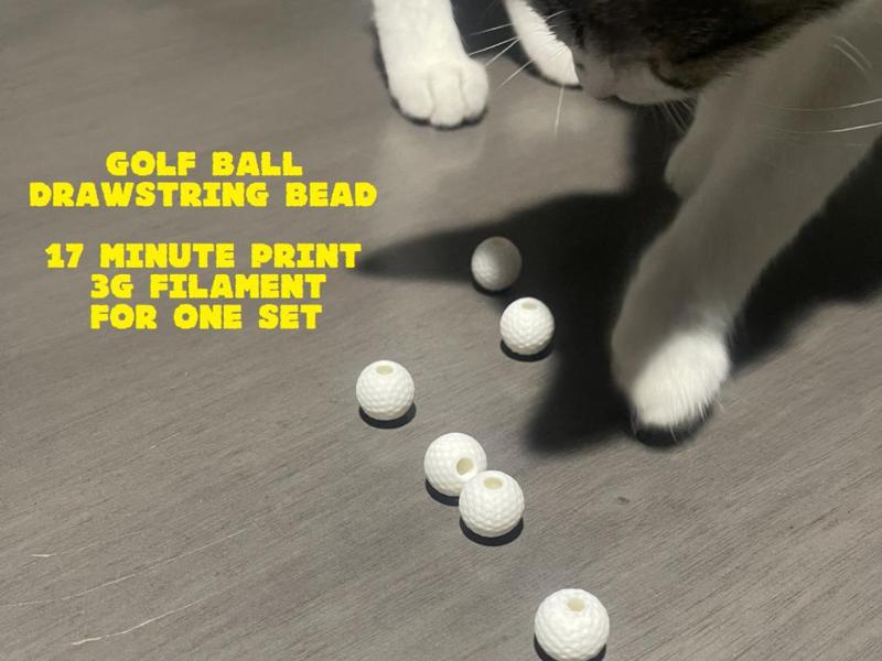 Golf Ball Hoodie Drawstring Bead