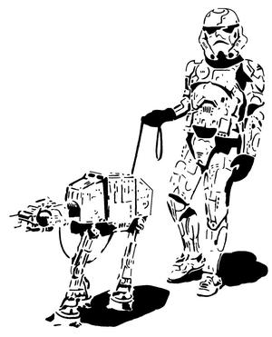 Storm Trooper Walking Walker stencil