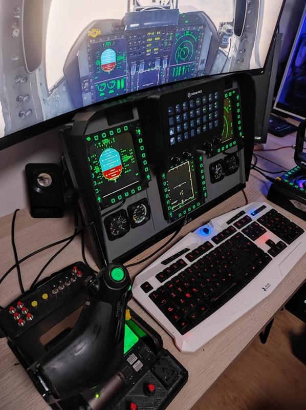 Cockpit for flatron w2246 + stream deck xl + mfd cougar