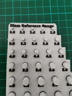 3D printer Diameter Reference Gauge