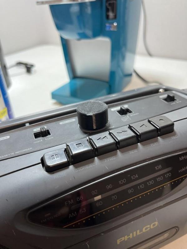 PHILCO 123K Radio Cassette Recorder Volume Knob Replacement