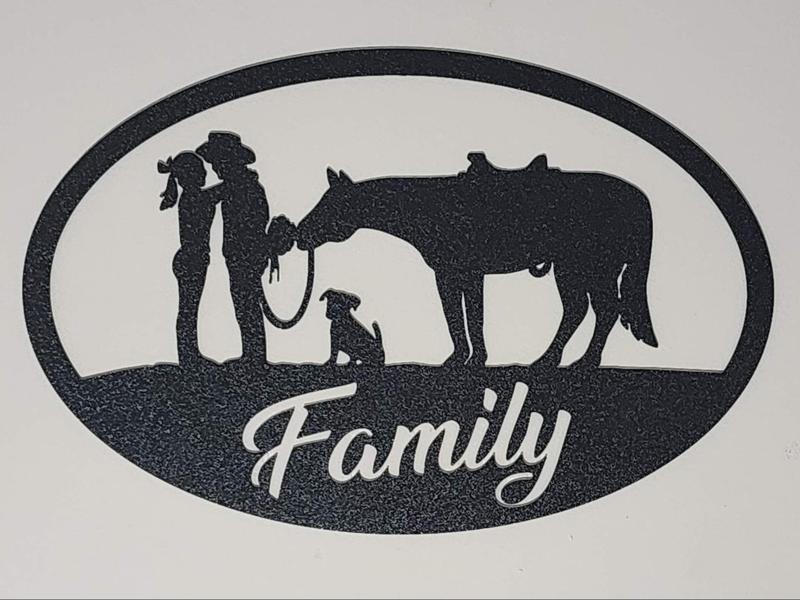 Cowboy Couple Silhouette Wall Art