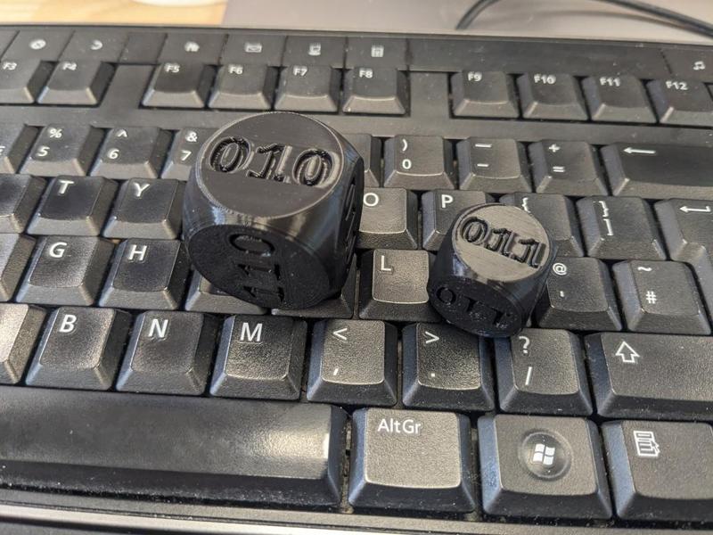 Binary 6-sided Die Dice Simplified