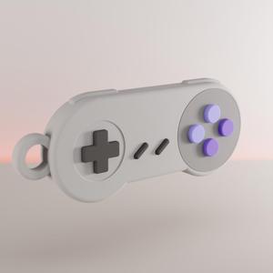 SNES controller keychain