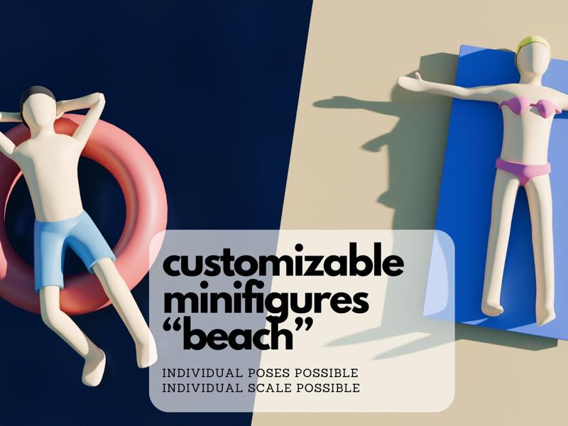 H0 Scale Minifigures "beach"