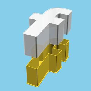Facebook 'f' letter, nestable box (v1)