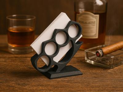 Brass Knuckles Business Card Holder