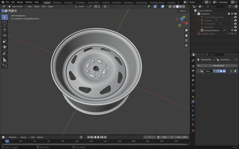 Stamped Wheels 1/10 scale for RC cars