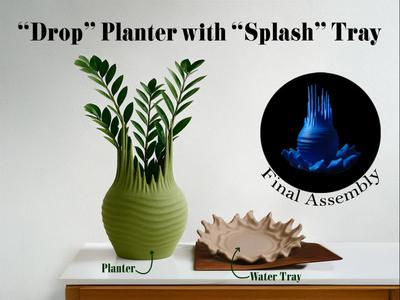“Droplet” Planter/Vase with “Splash” Tray