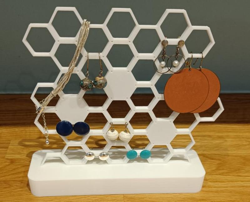 Jewel/pin/earring stand hexagonal