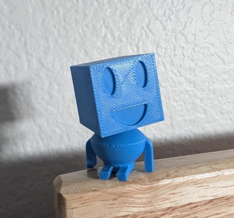Cube Block Man with rotating head (print in place)