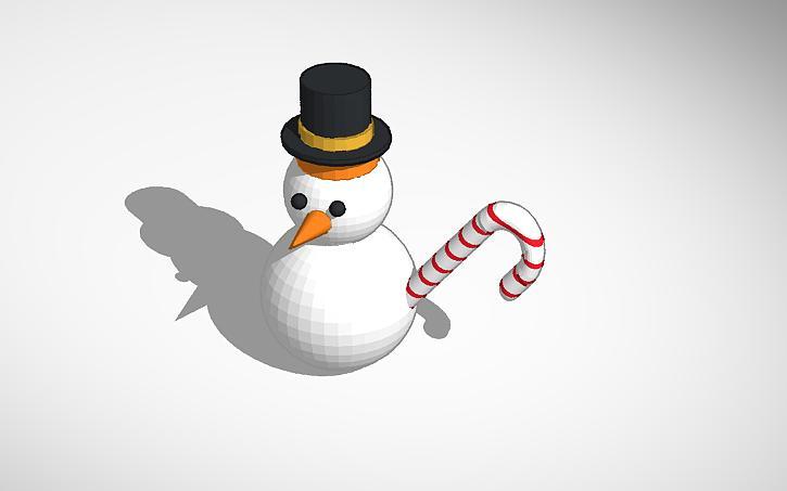 snowman with candy cane