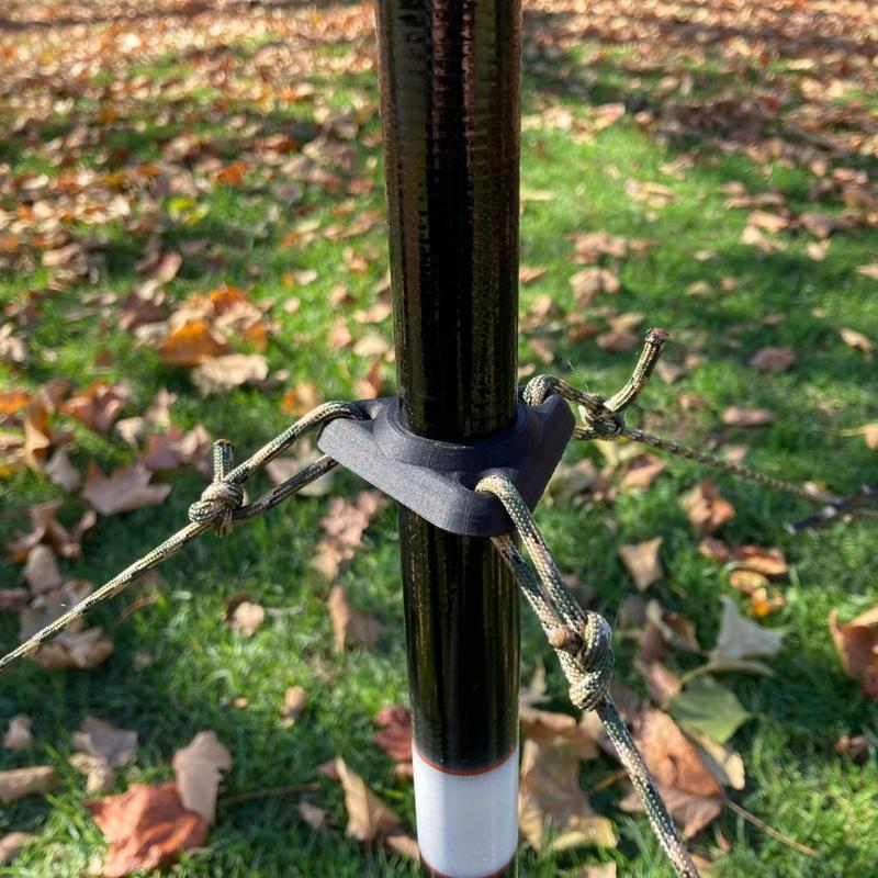 guy wire system for spiderbeam mast/ telescopic mast/ telescopic fishing pole with rope tensioners/winders