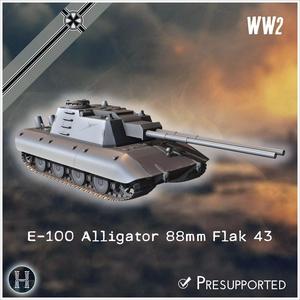 Flakzwilling 88mm Flak 43 L71 auf E-100 Alligator Entwicklung tw