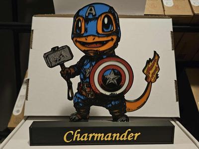 Pokemon Charmander Dressed as Captain America!