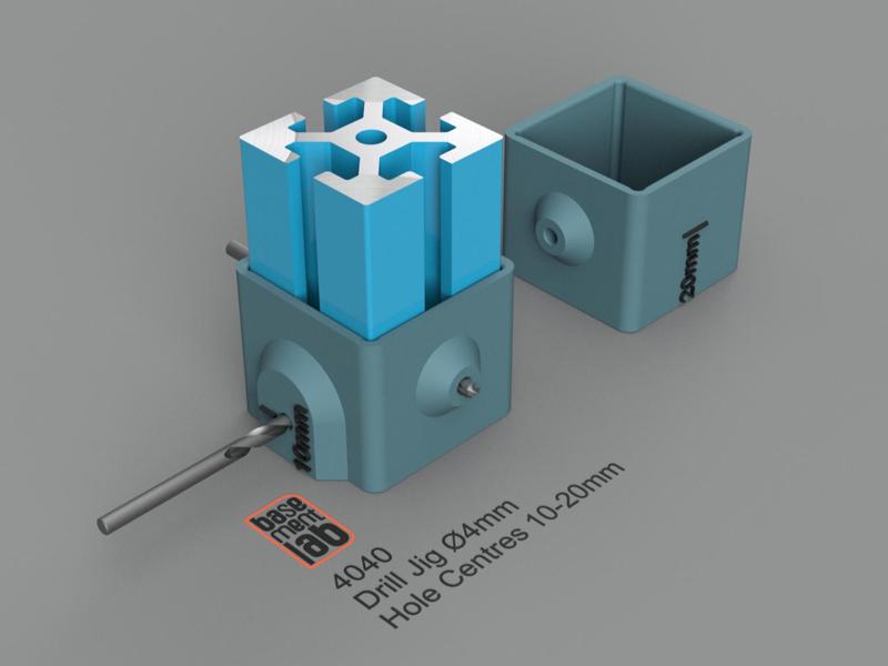 4040 Drill Jig Drill Guide Ø4 10-20mm Hole Centers