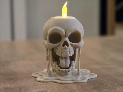 Halloween melting skull tealight holder