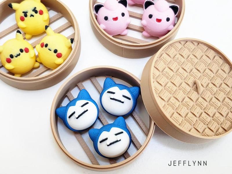 Snorlax Pokemon Bun Fidget Keychain (Dim Sum)