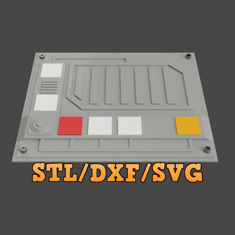 Galaxy's Edge Door Controller 2 Prop STL-DXF-SVG Inspired by Star Wars