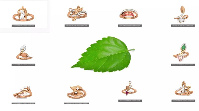 10 Flower Leaves Light Wt Ring 3dm stl obj mtl gltf glb render 3D Model Collection