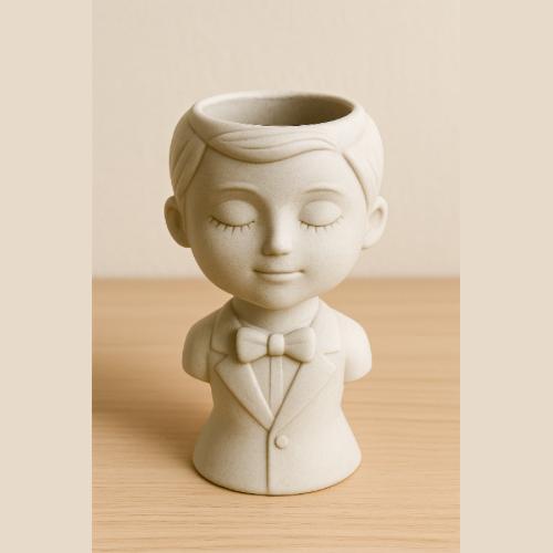 Maceta, porta objetos, joyero, lapicero, novia, novio, novios, boda,