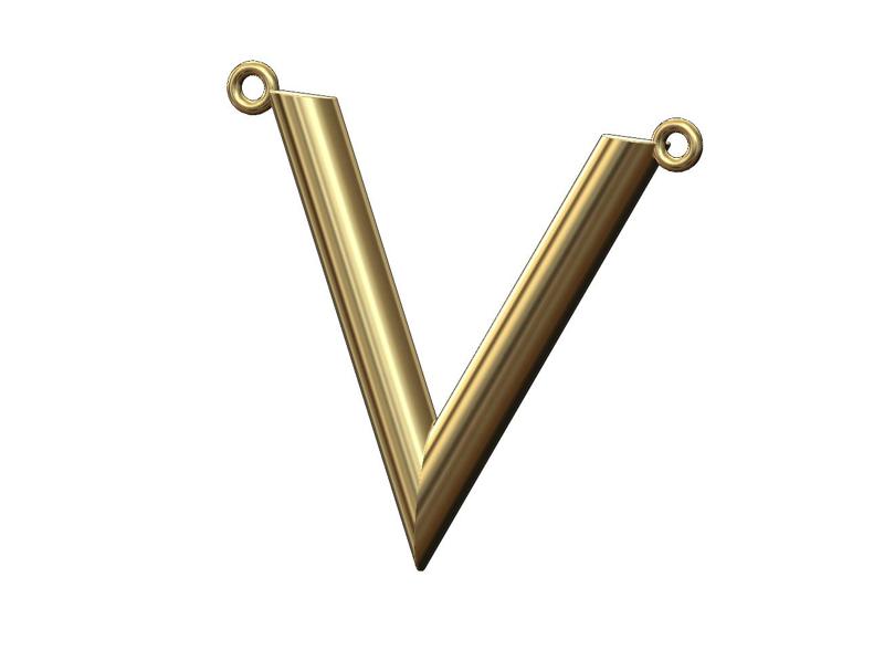Simple V chevron pendant 3D print model