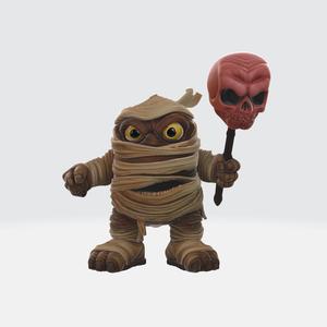 Mummy Figurine 3D Model | Cute Halloween Monster  | Spooky Collectible & Tabletop Miniature