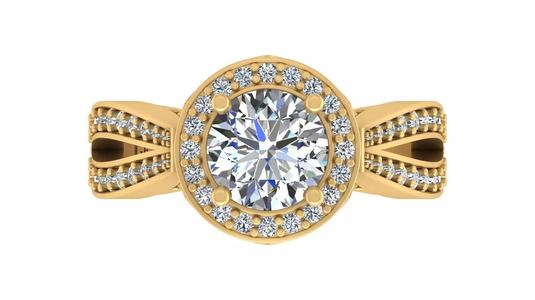 Royal Halo Split Shank Engagement Ring