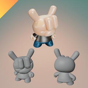 Giant Hand-Head Cartoon Figurine – STL, OBJ, and GLB 3D Print Model