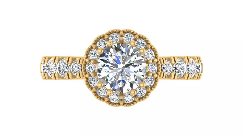 Elegant Halo Round Diamond Engagement Ring