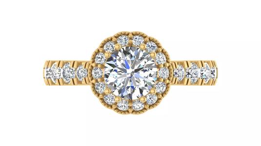 Elegant Halo Round Diamond Engagement Ring