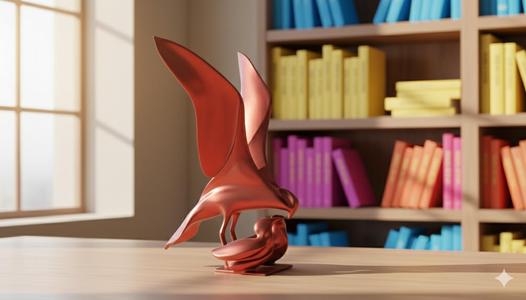 Mother and Baby Bird Sculpture | Metallic Art Figure 3D Print Model | Family Bond