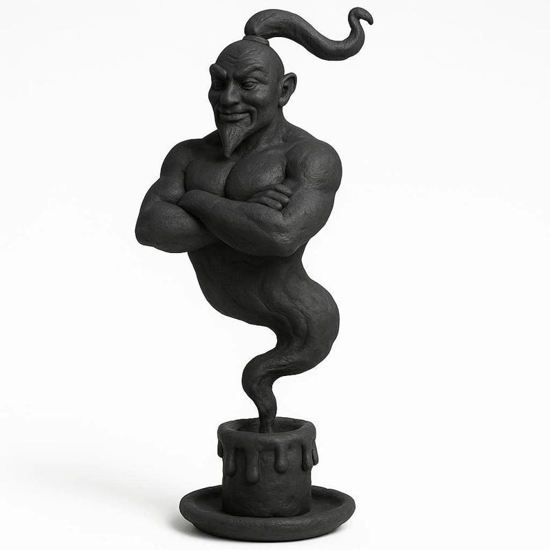 Genie Showpiece 3D Print – Standing on Smoke Sculpture