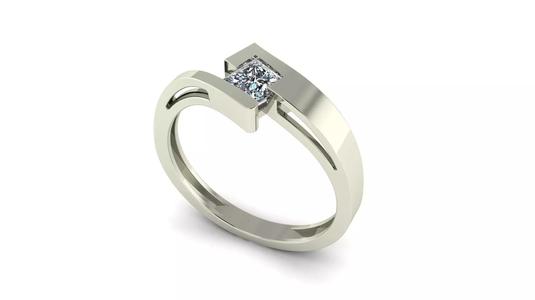 Square Princess 4 mm Fashion Ring
